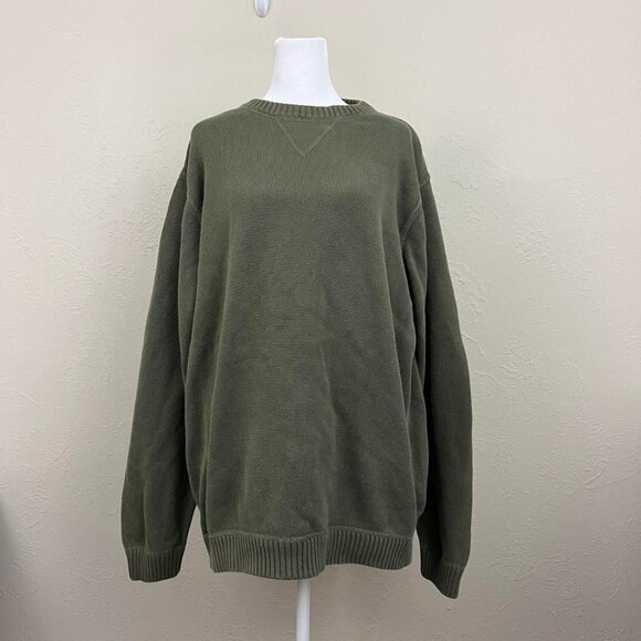 Green vintage 90s chunky cotton sweater - Picture 2 of 8